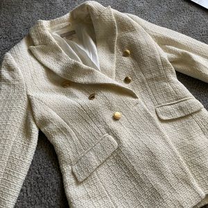 Cream blazer w/ gold buttons